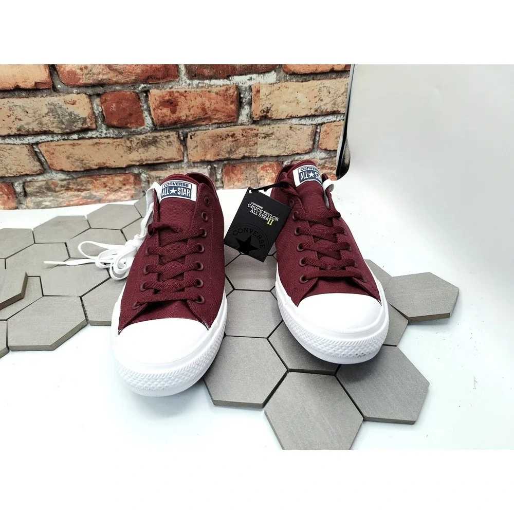 Converse All Star Chuck Taylor II Lunarlon Men's Sz 13 Wine White Sneakers Rare - Picture 7 of 11